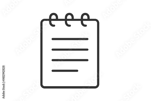 Notepad with blank lines for writing notes in a minimalist design for everyday use