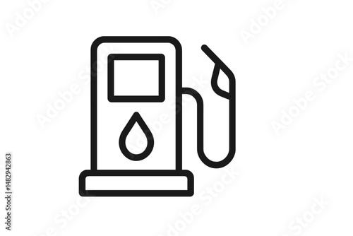Fuel pump icon representing a gas station service at a roadside location in a modern setting