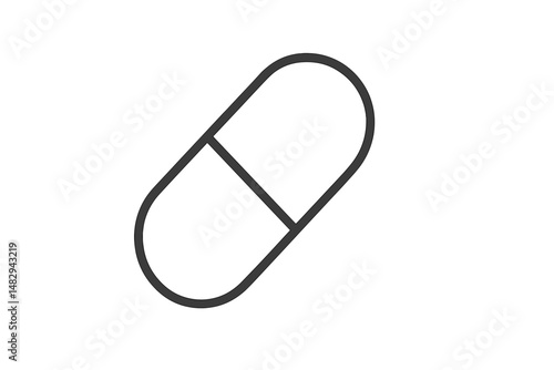 Simple design of an abstract capsule in minimalistic style against a plain background