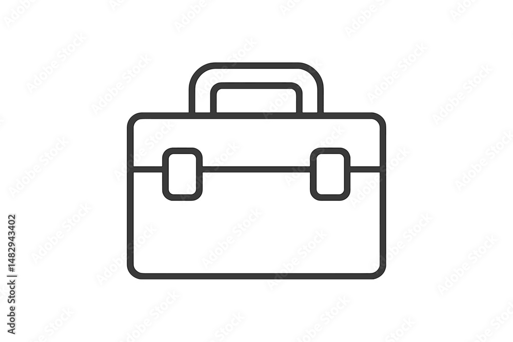 Briefcase with a simple design on a plain background, representing business and organization tools for professional settings Briefcase with a simple design on a plain background, representing business and organization tools for professional settings