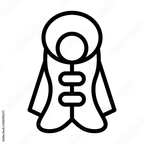 Parka Vector Line Icon Design