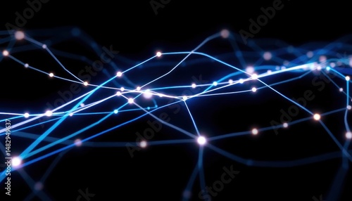 Glowing network lines: futuristic connectivity, data transfer, digital communication