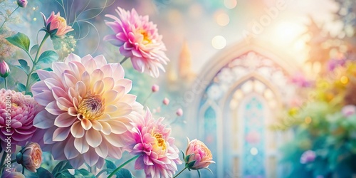 Delicate Floral Abstract Art: Soft Pastel Hues & Nature Inspired Design