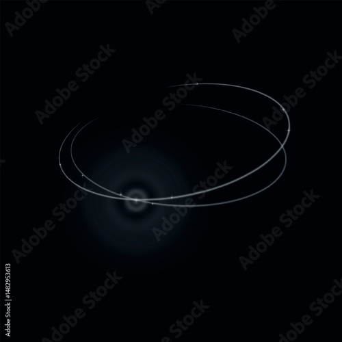 Magical glowing light ring with sparkles – transparent swirl halo effect