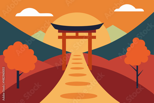 vector illustration of an old clock in the sand