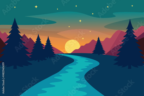 winter landscape with forest