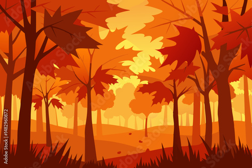 autumn trees in the forest