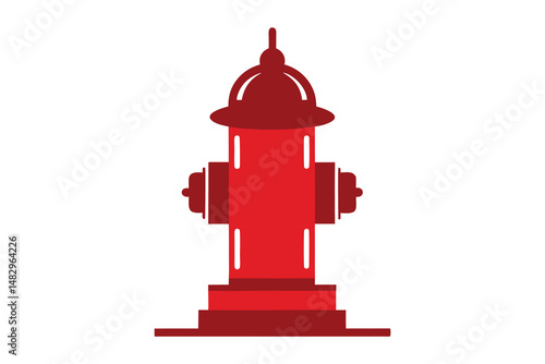 Red fire hydrant isolated on white background