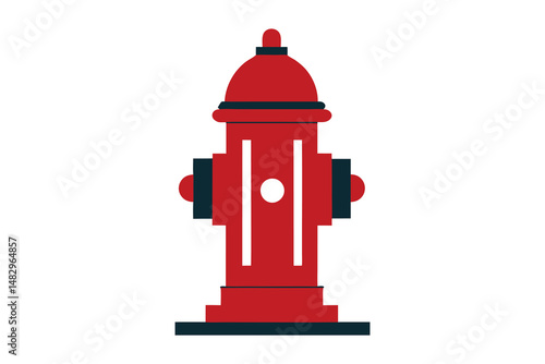 Red fire hydrant isolated on white background