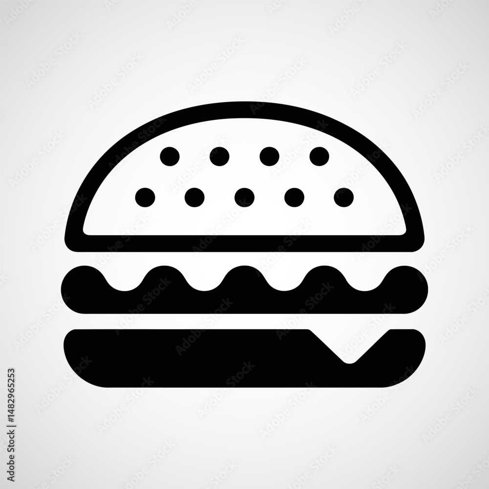 Burger vector icon illustration, Burger flat icon for web Burger vector icon illustration, Burger flat icon for web