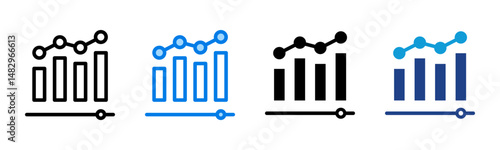 Statistics icon sheet multiple style collection