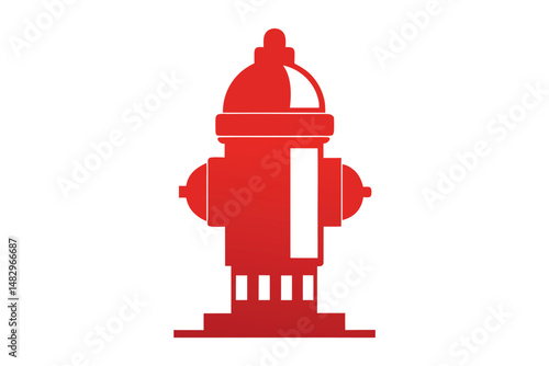 Classic red fire hydrant isolated on a white background