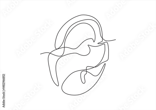One continuous line drawing of padlock. Outline symbol password lock and security privacy safety concept in simple linear style. Secret icon in editable stroke. 
