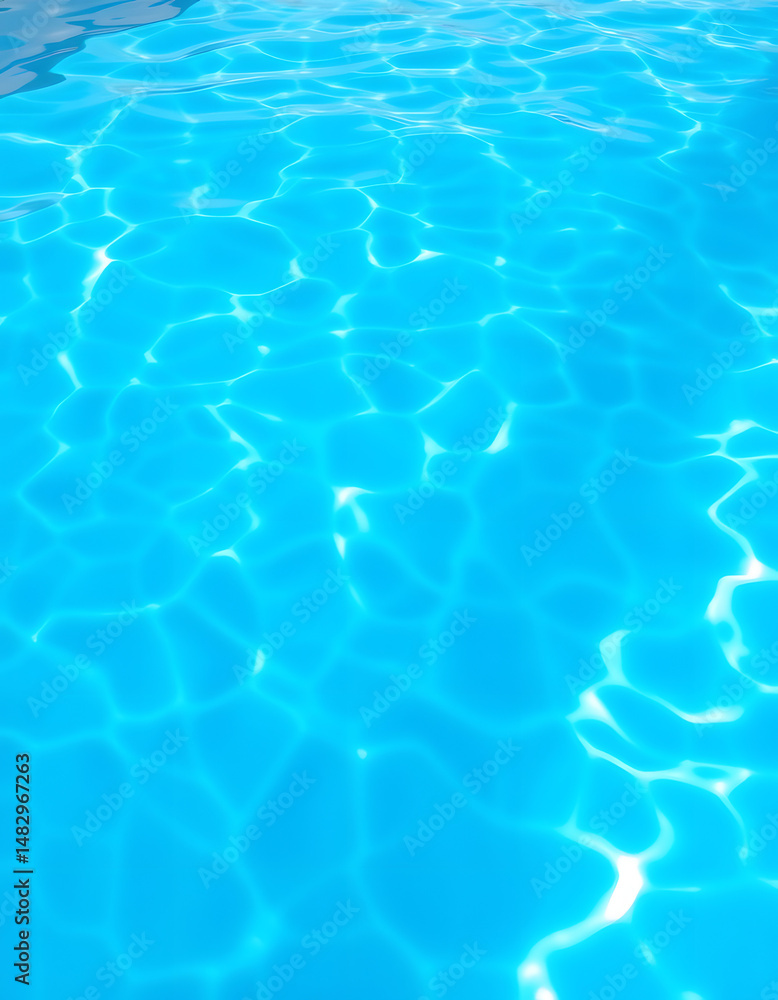 Fototapeta premium Crystal-clear, invigorating azure swimming pool water. Serene backdrop of shimmering turquoise pool water., studio lighting. with white shades