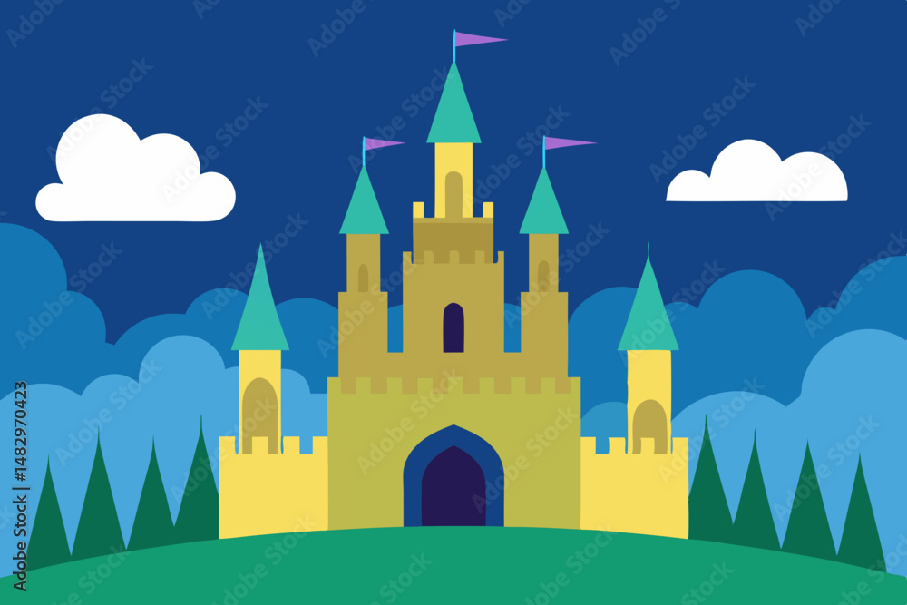 Fototapeta premium fairy tale castle vector illustration