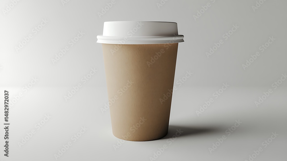 Brown paper coffee cup with white lid (1) Brown paper coffee cup with white lid (1)