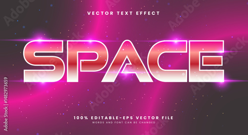 Space 3d editable text effect Template Suitable for planet theme
