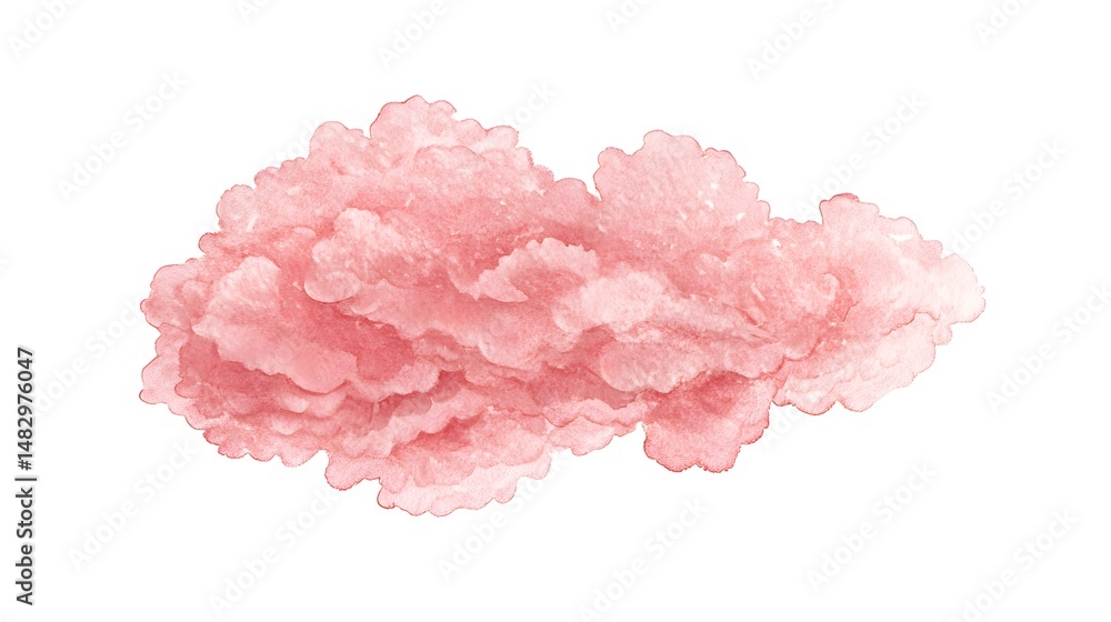 Soft pink cloud-like abstract shape. Soft pink cloud-like abstract shape.