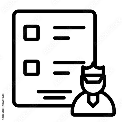 Customs Inspection Vector Line Icon Design