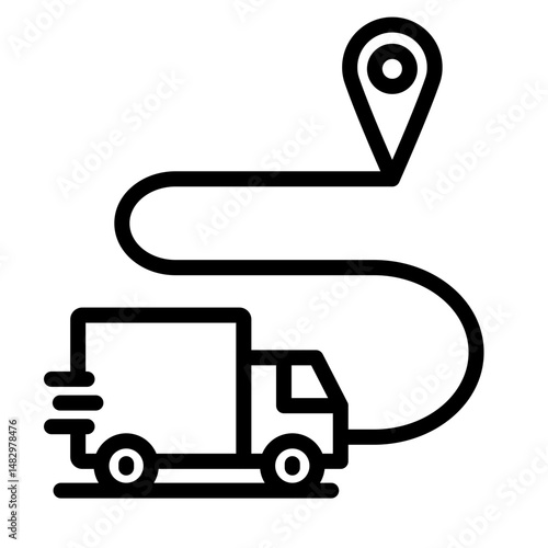 Shipment Tracking App Vector Line Icon Design