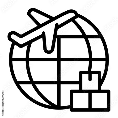 International Buyer Vector Line Icon Design