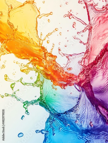 Obraz na płótnie Vibrant water splash action studio setting photography colorful environment closeup view dynamic motion high resolution for isolate image w salonie
