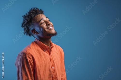 Young man with curly hair, ...