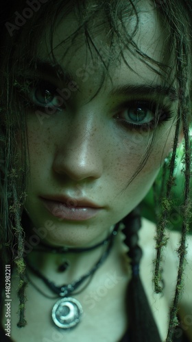 Close-up of a person with i...