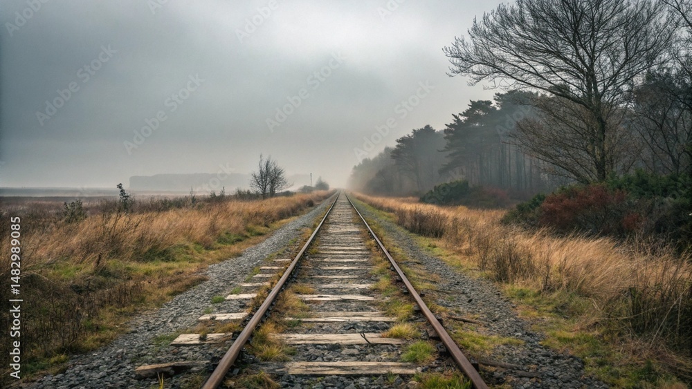 Fototapeta premium railway in the morning