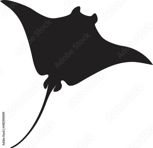 Stingray Silhouette PNG Transparent Background