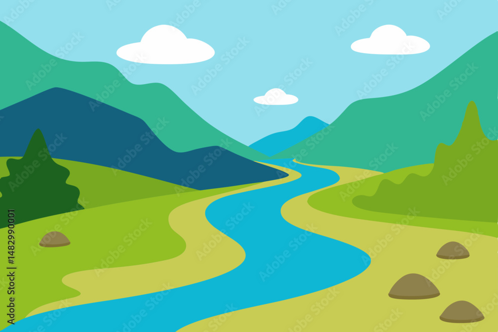 Obraz premium landscape with mountains and clouds