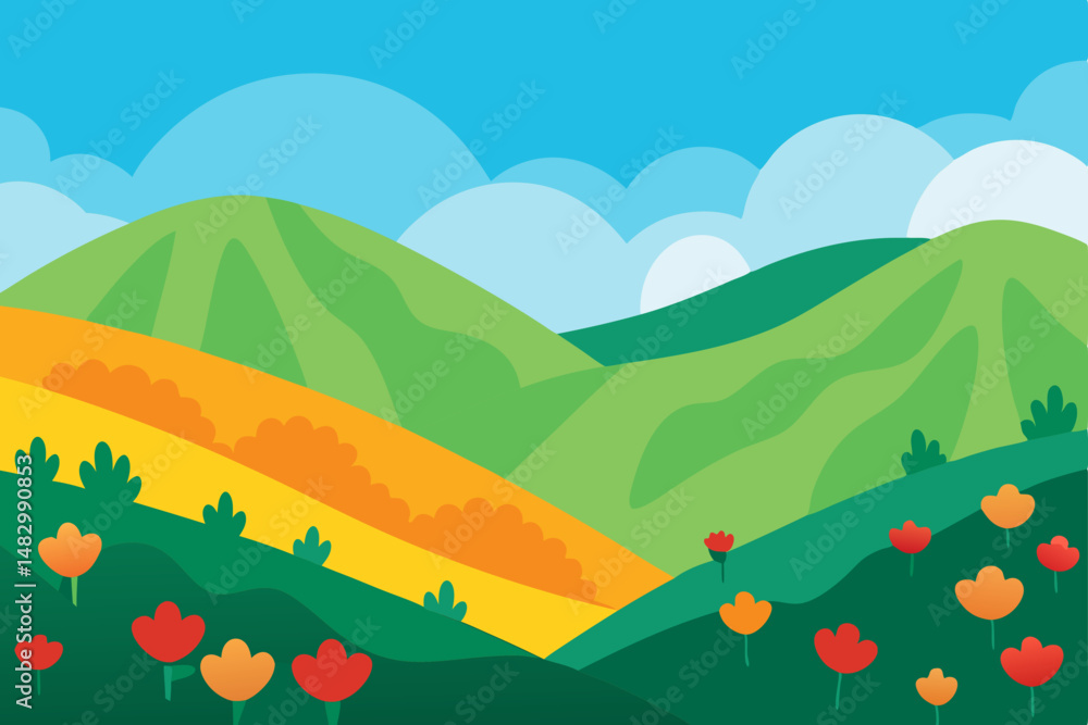 Fototapeta premium landscape with mountains and blue sky