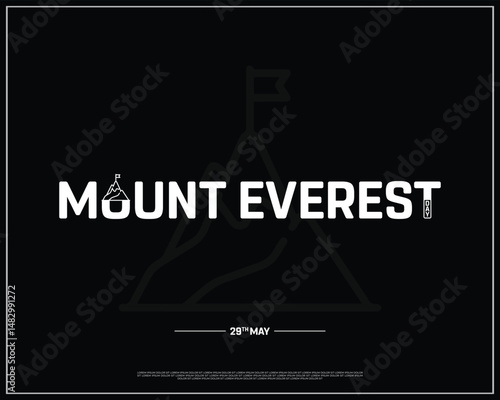 Typographic design of Mount Everest day