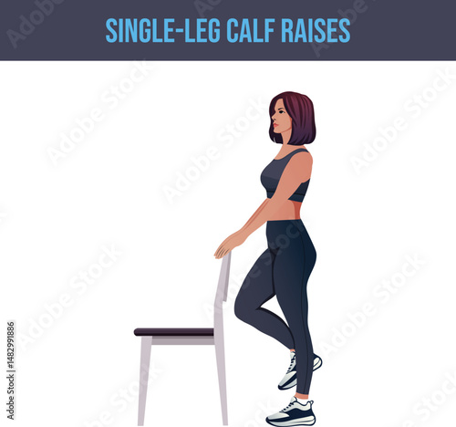 chair exercise,Single-Leg Calf Raises