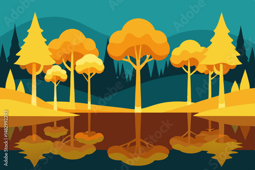 autumn landscape with trees
