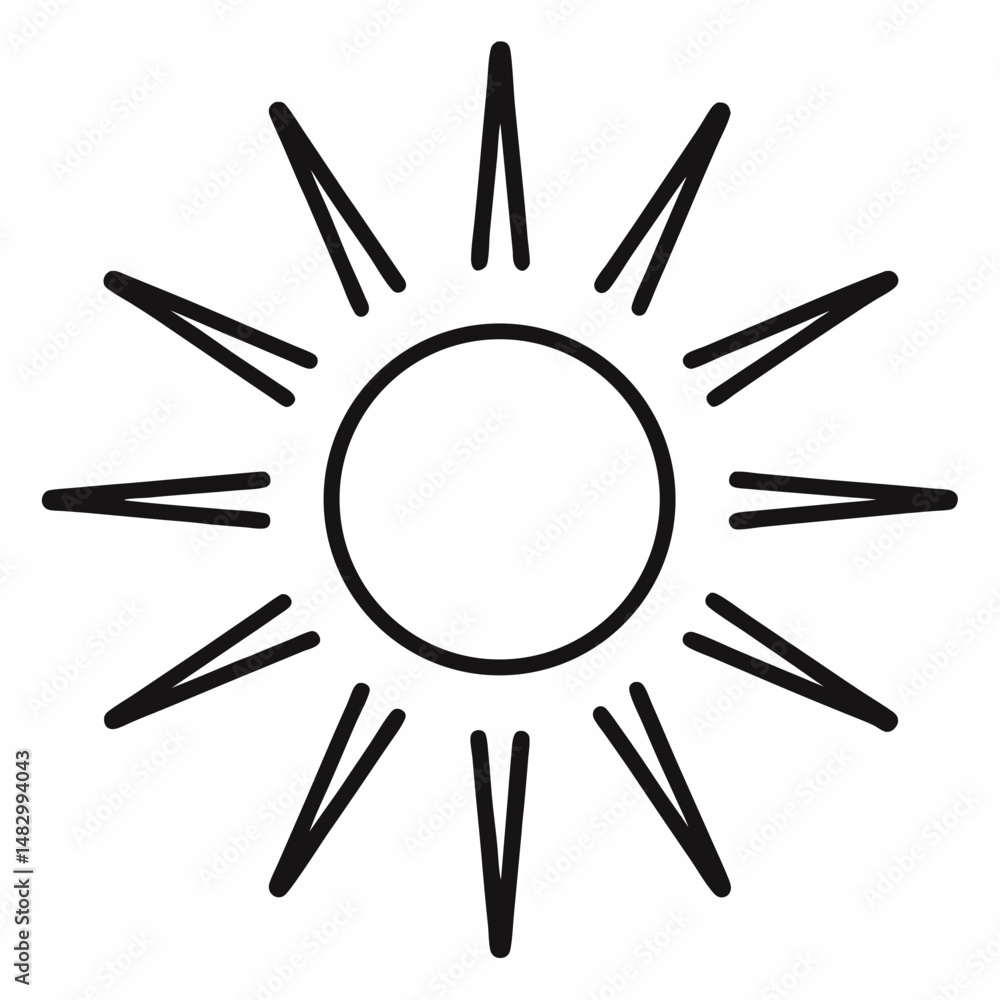 sun icon on white background sun icon on white background
