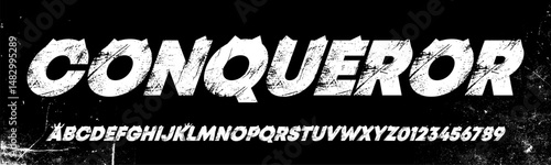 A Rustic Bold Alphabet with Unique and Modern Typeface on the White Background,Grunge Typeface, Vector Illustration
