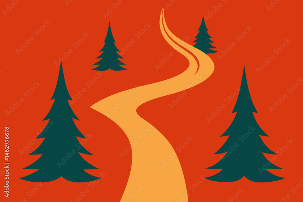 Obraz premium vector illustration of a christmas tree