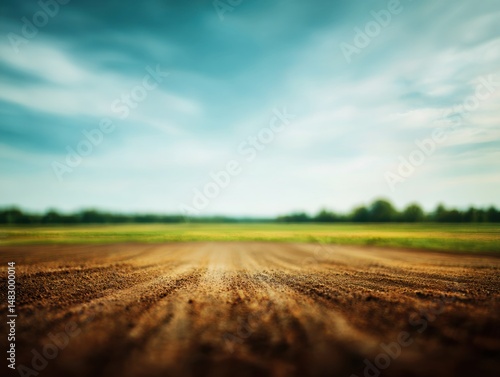 Field with a blue sky in the background. selective focus background image