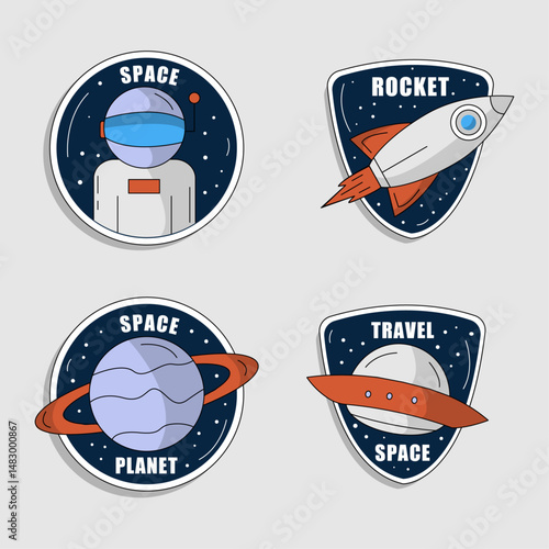 Vector space emblems illustrations