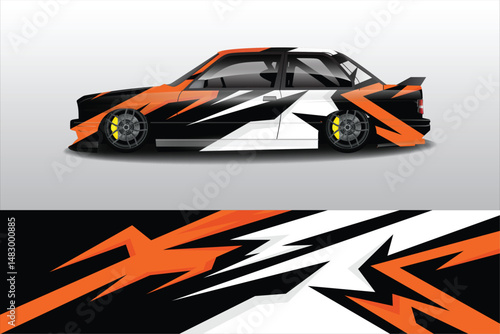 Stylishly Modified Car with Dynamic Graphics Design