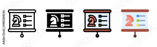 Strategy icon sheet multiple style collection