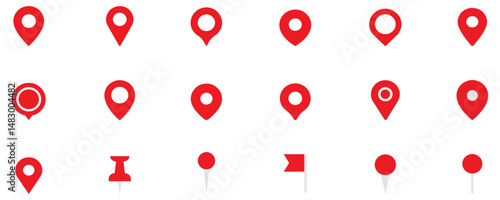 Set of Location pin icons. Modern map markers. Location mark icons. Map Marker Illustration. Destination Symbol. Pointer Logo. Vector illustration. EPS 10