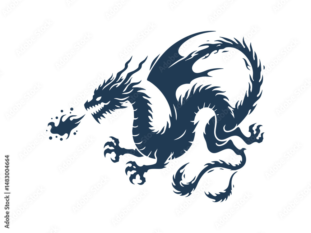 Fototapeta premium Dragon Silhouette