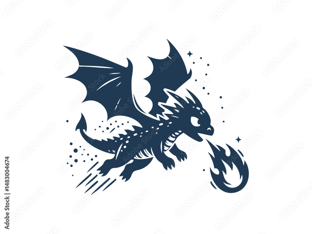Fototapeta premium Dragon Silhouette