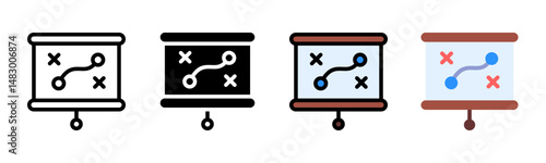 Strategy icon sheet multiple style collection