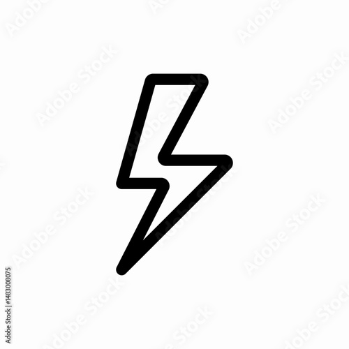 Lightning energy power flash icon vector sign