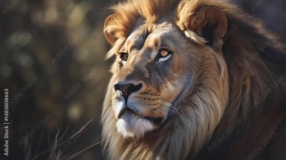 Naklejka premium Lion Portrait. (2)