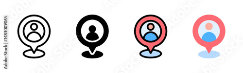 Location icon sheet multiple style collection