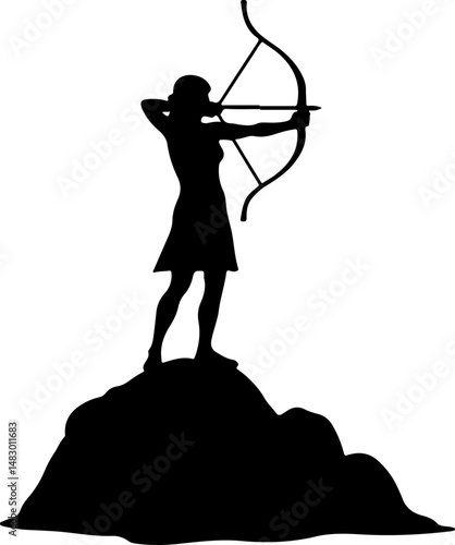 Archery Target with Arrows Silhouette